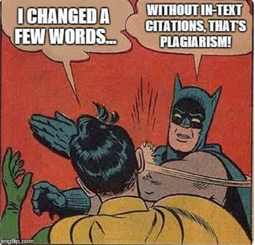 Without in-text citations, that's plagiarism!