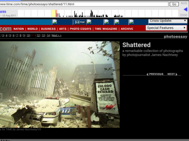 WTC "Shattered" photo essay by James Nachtwey-time.com via archive.org