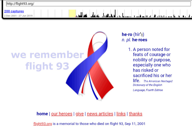 Flight 93 org 9-11 via archive.org