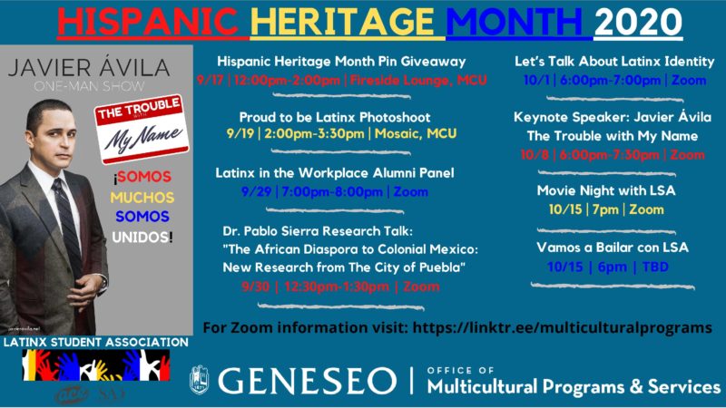 SUNY Geneseo 2020 Hispanic Heritage Month Events
