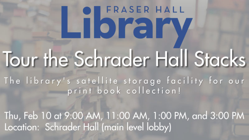 tour schrader hall stacks of library collections