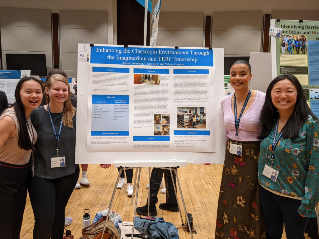 Imaginarium and TERC interns presenting their poster on Enhancing the Classroom Environment, at Geneseo Great Day 2022