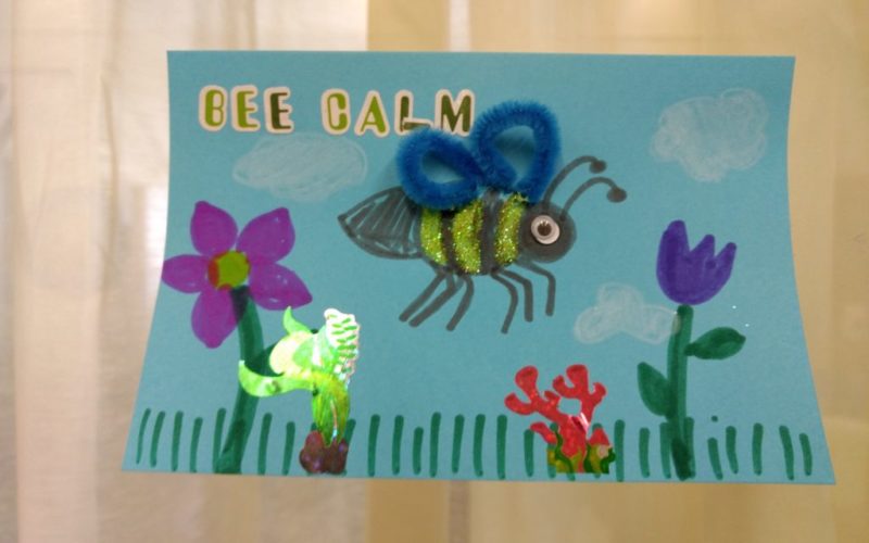 Bee Calm artwork by students at Finals Week Stressbusters